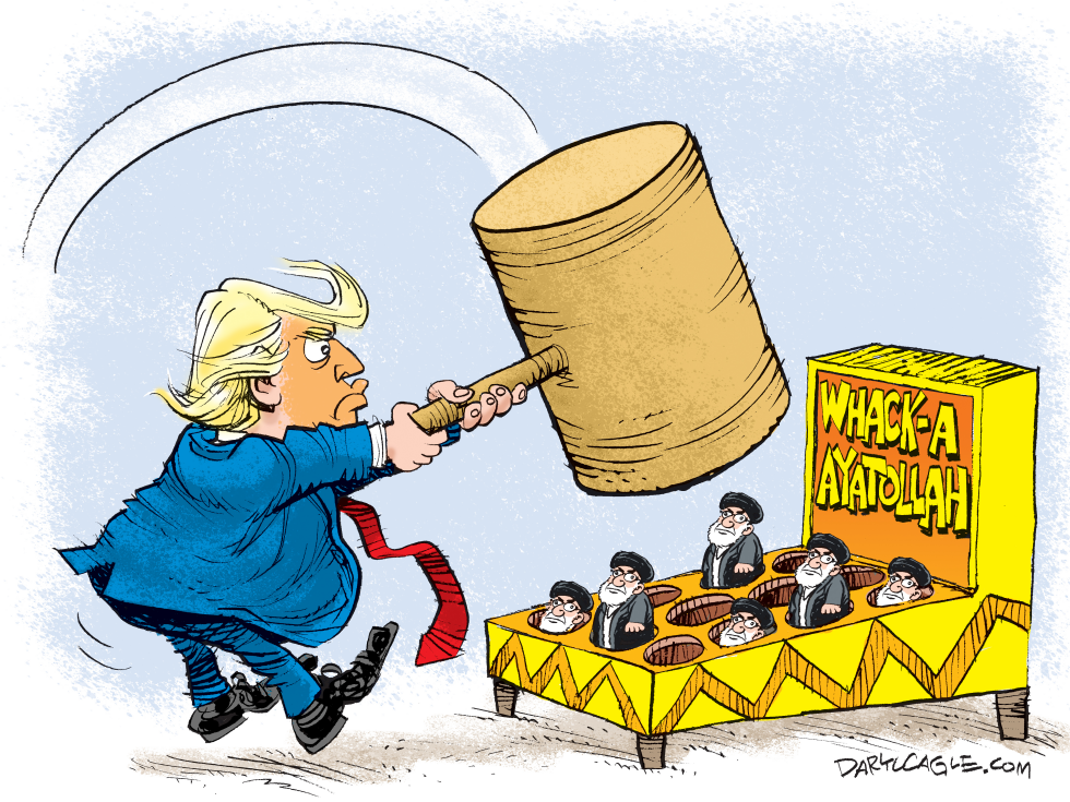 Trump swings oversized hammer at Ayatollahs in whack-a-mole game