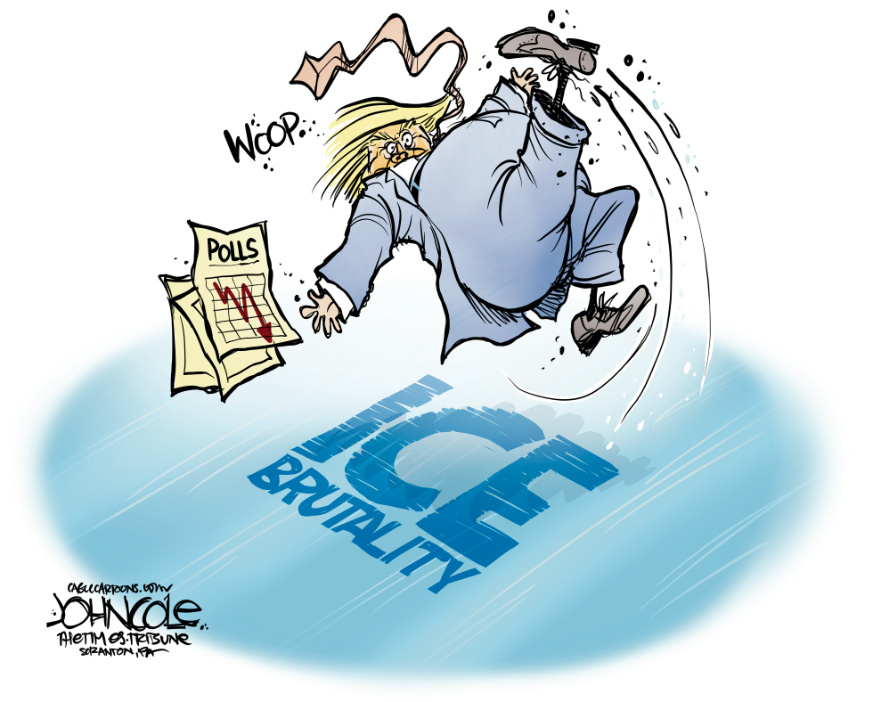 Trump slips on the ICE