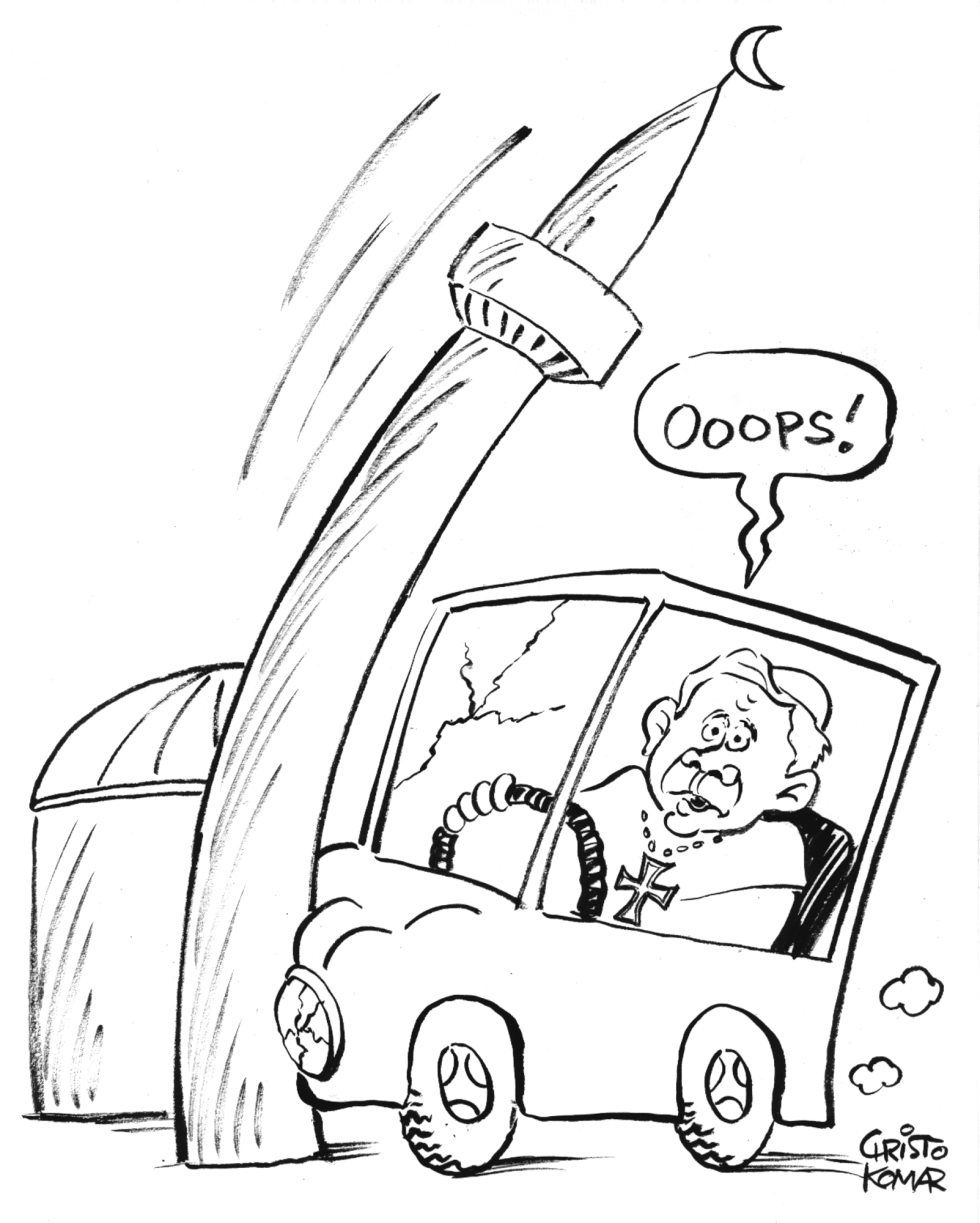 Pope car accident - B&W