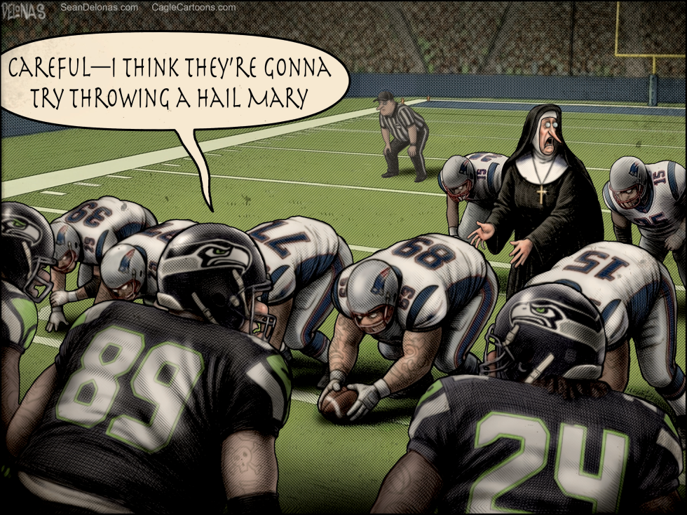 Throwing a Hail Mary.
