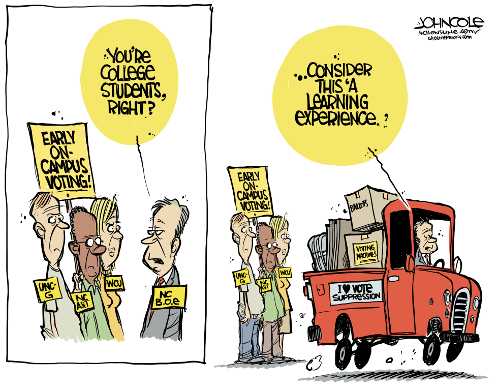 NC Early on-campus college voting denied