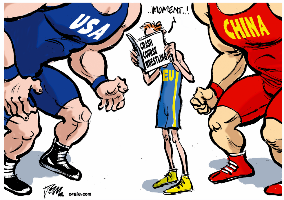 Europe Wrestler Reviews Manual Between USA and China Opponents