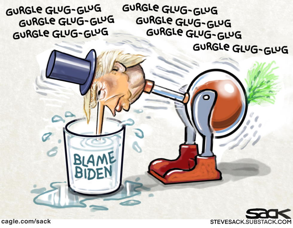 Trump's Endless Blame-Biden Drinking Bird