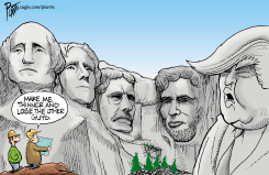 MOUNT RUSHMORE PLUS TRUMP by Bruce Plante
