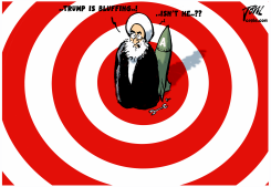 IRAN IN TRUMPS BULLS EYE by Tom Janssen