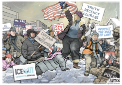 LIBERTY LEADING THE PEOPLE OF MINNEAPOLIS by R.J. Matson