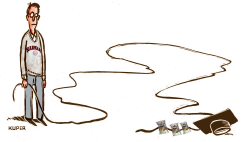 DIMINISHING RETURNS ON A COLLEGE DEGREE by Peter Kuper