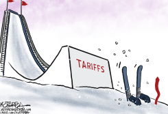 TARIFF SKI JUMPING (AND TUMBLING) by Jeff Koterba