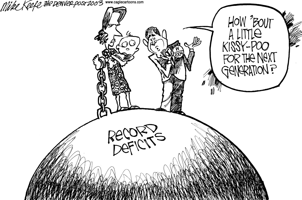  RECORD DEFICITS by Mike Keefe