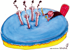 PUTIN'S WAR ANNIVERSARY CAKE by Christo Komarnitski