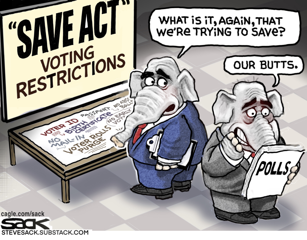 Republican elephants tie SAVE Act voting rules to self-preservation