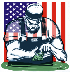 STAGNATING WAGES FOR AMERICAN WORKERS by Peter Kuper