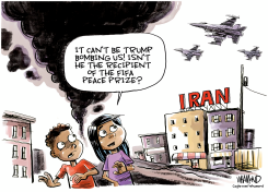 US BOMBS IRAN by Dave Whamond