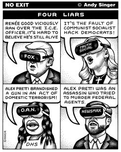 FOUR LIARS WITH VIRTUAL REALITY MEDIA INFLUENCES by Andy Singer
