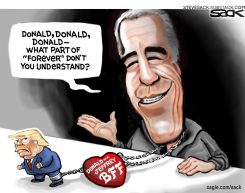 JEFFREY EPSTEIN DONALD TRUMP FOREVER BFF CHAIN by Steve Sack