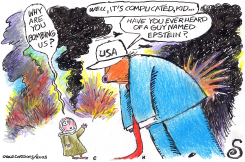 TRUMP EXPLAINS TO IRANIAN KID by Randall Enos