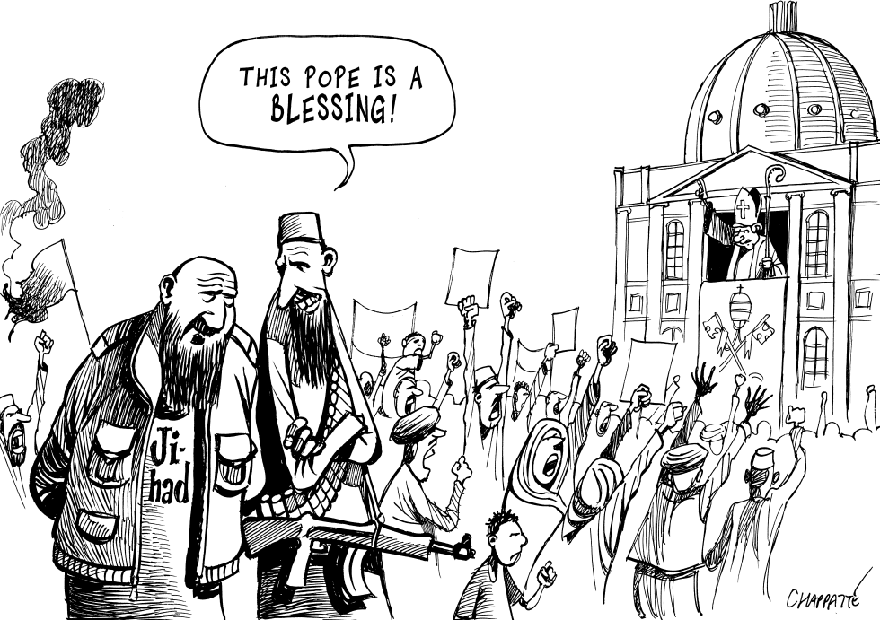 POPE ANGERS MUSLIMS by Patrick Chappatte