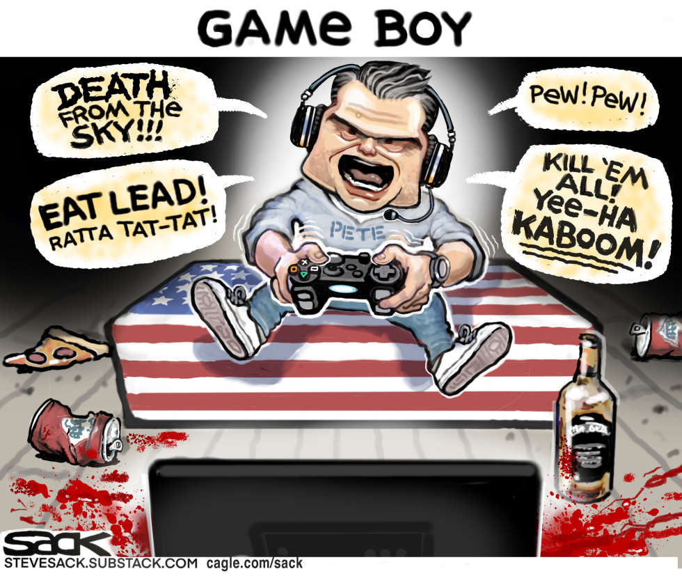 Pete Hegseth Iran War Game Boy Strikes