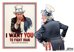 UNCLE BIBI NETANYAHU IRAN WAR RECRUITER by R.J. Matson