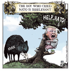 TRUMP IS THE BOY WHO CALLED NATO by Michael de Adder