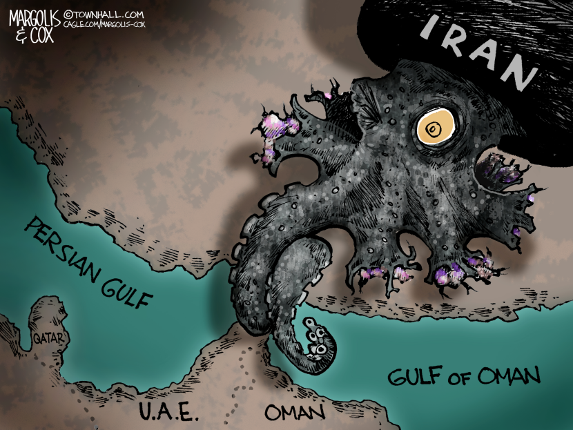 Iran's Octopus Grip on the Strait of Hormuz in Sharp Cartoon Satire