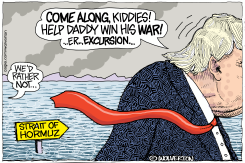 TRUMP OFF TO OPEN HORMUZ STRAIT WITH NO HELP by Monte Wolverton