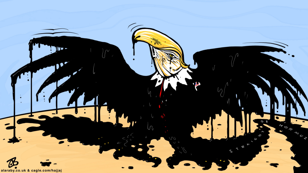 Tar Trapped Trump Eagle Stuck Oil Straight Hormuz