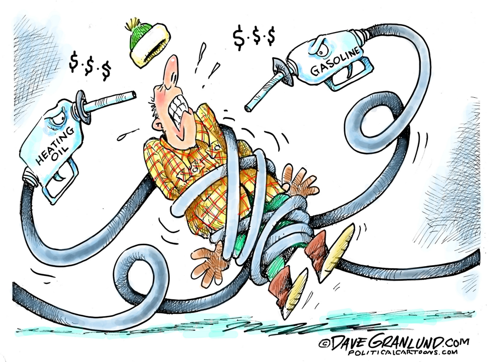 Gasoline and Heating Oil Prices Squeeze Consumers in Dave Granlund's Cartoon