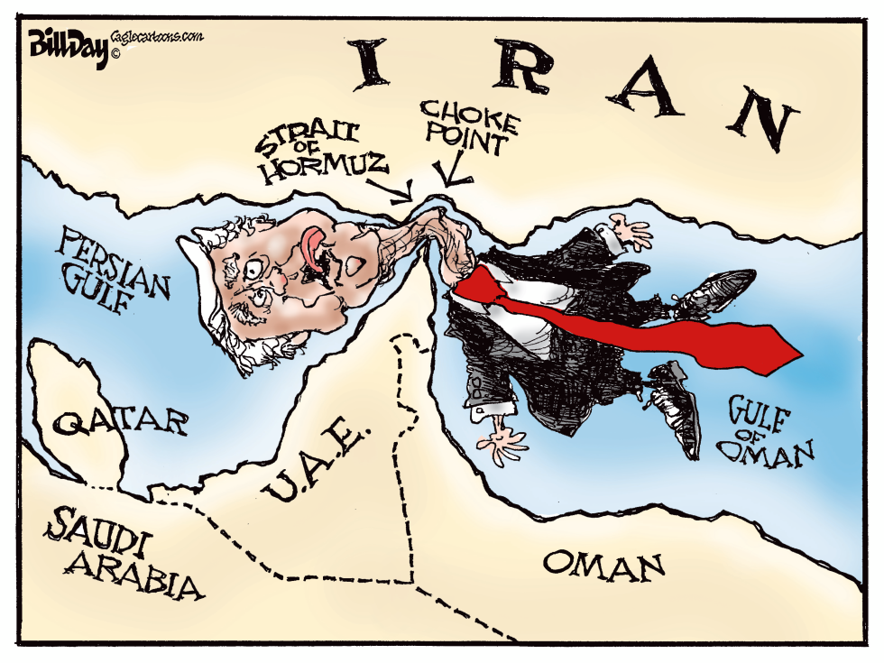Iran's Cartoonish Chokehold on the Strait of Hormuz Sparks Satirical Sparks