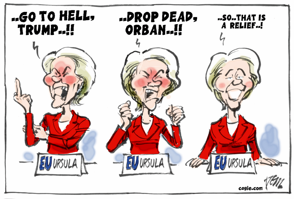 Ursula von der Leyen blows of steam