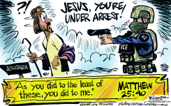 JESUS VS ICE by Milt Priggee