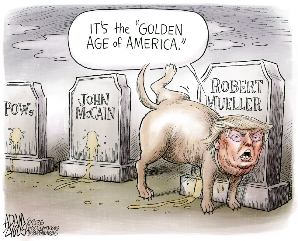 Trump Pees on Mueller's Grave