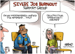 TSA WORKERS STILL UNPAID by Dave Whamond