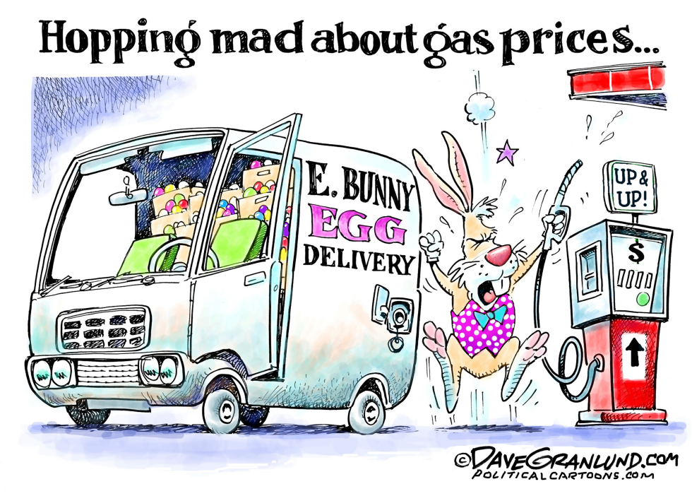Easter Bunny Hops Mad Over Soaring Gas Prices at the Pump