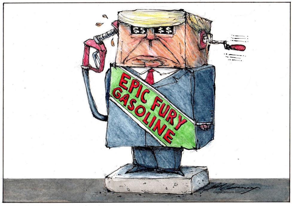 Trump Transformed into Furious Gas Pump Amid Soaring Prices