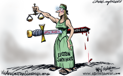 JUSTICE IS by Milt Priggee