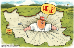 TRUMP IRAN HAZARD by Rick McKee