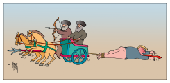PERSIAN CHARIOT DRAGS DEFEATED TRUMP by Arend van Dam