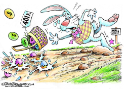WALL ST AND 401K EGGS by Dave Granlund