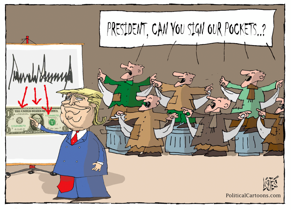 TRUMP AND SIGN ON POCKET