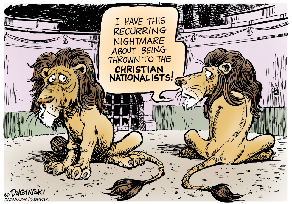 Lion fearful of Christian nationalists
