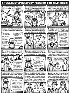 12 STEP MILITARISM RECOVERY PROGRAM by Andy Singer