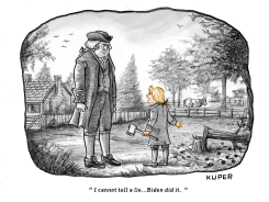 TRUMP DESPERATE FOR A SCAPEGOAT  by Peter Kuper