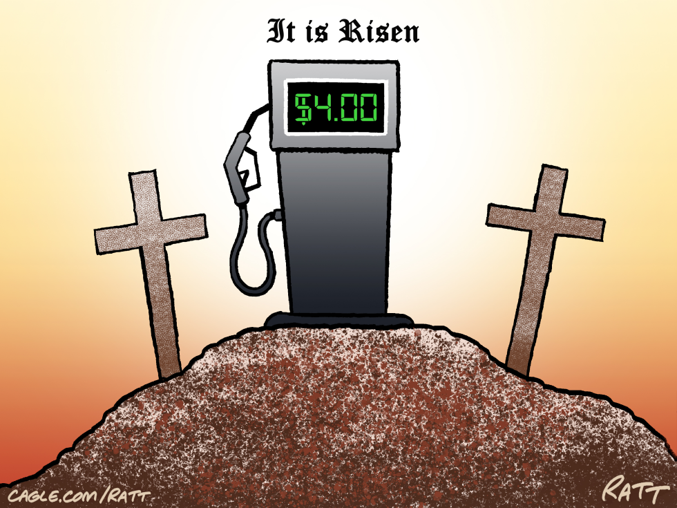 Easter 2026: Gas Prices Rise to Biblical Heights in Satirical Cartoon