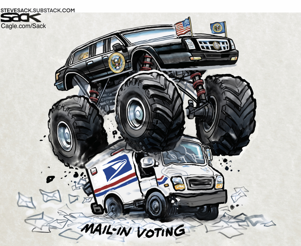 Presidential Limo Monster Truck Crushes USPS Mail Truck