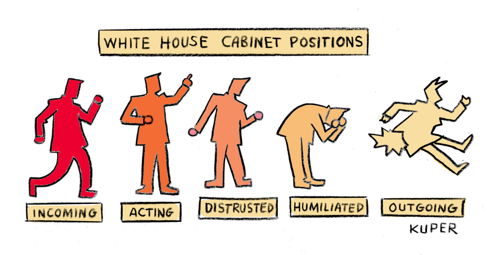 Trump's Revolving Door: White House Cabinet Positions in Satirical Spotlight