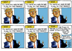SACRIFICING FOR WAR MONEY by Dave Whamond