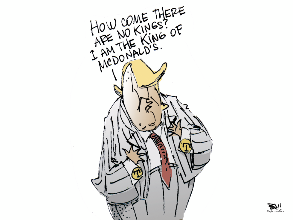 Trump Declares Himself King of McDonald's in Satirical Cartoon