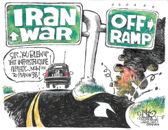 IRAN WAR OFF RAMP by John Darkow