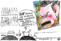 HEGSETH ON TV IN BAR by Randall Enos